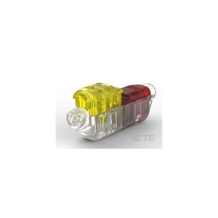 Te Connectivity Butt Splice Wire Connector, 11 AWG Max, Red, Yellow, 400 V DC, 600 V AC, 15 A 2213600-5